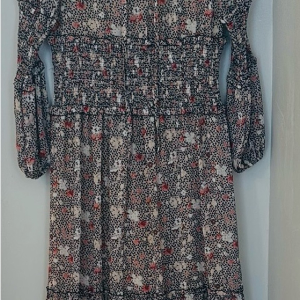 Pink and Gray Tiered Sundress with Square Neck